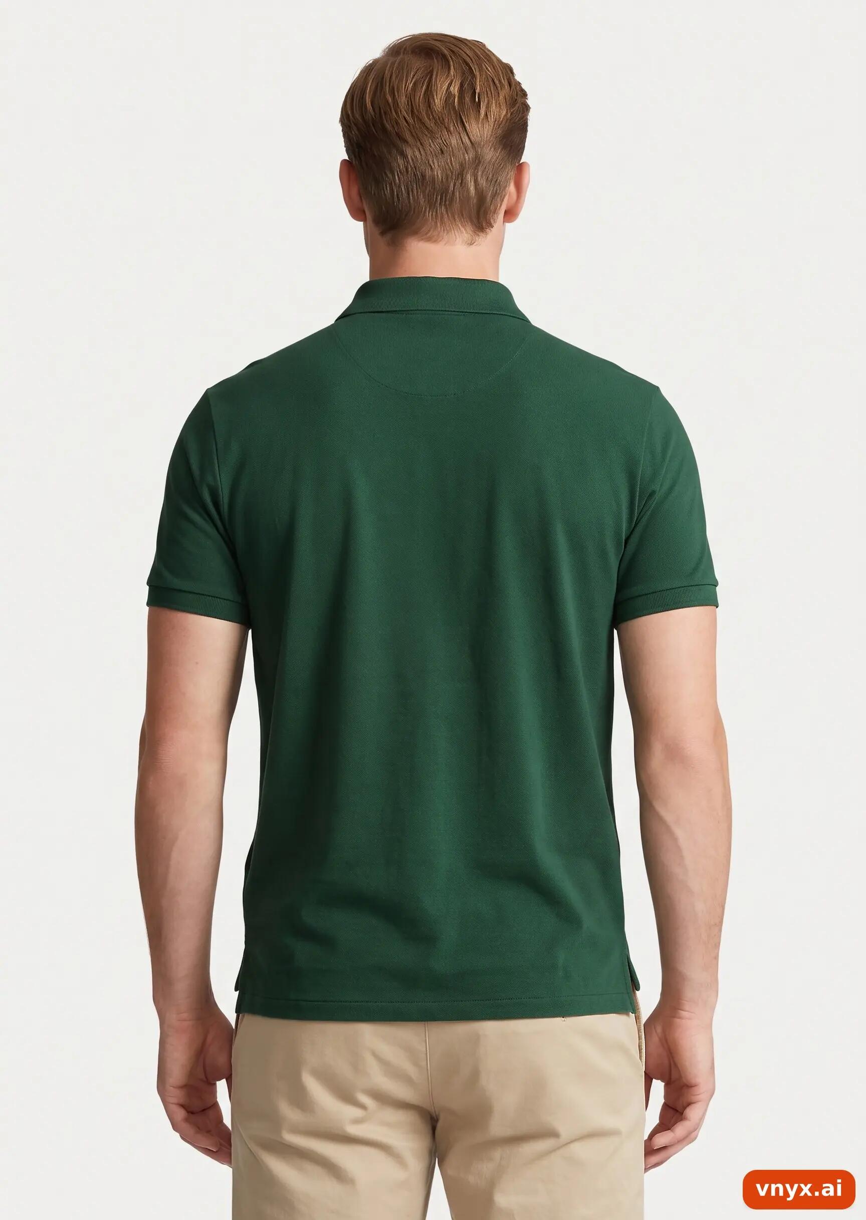 Second Life - Vintage POLO RALPH LAUREN Green Polo Shirt Men M 2/5