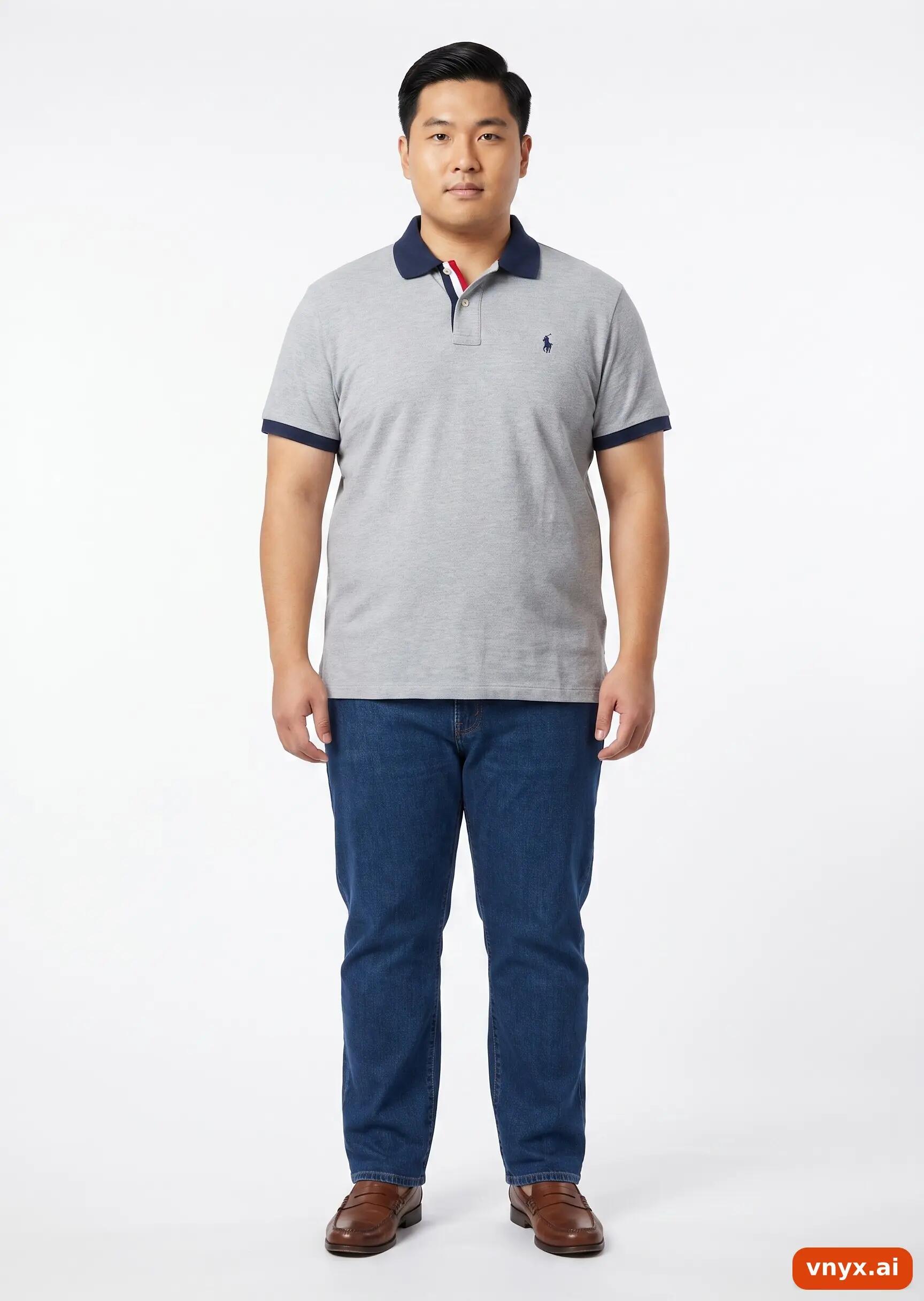 Second Life - Vintage POLO RALPH LAUREN Light Grey Polo Shirt Men L 2/5