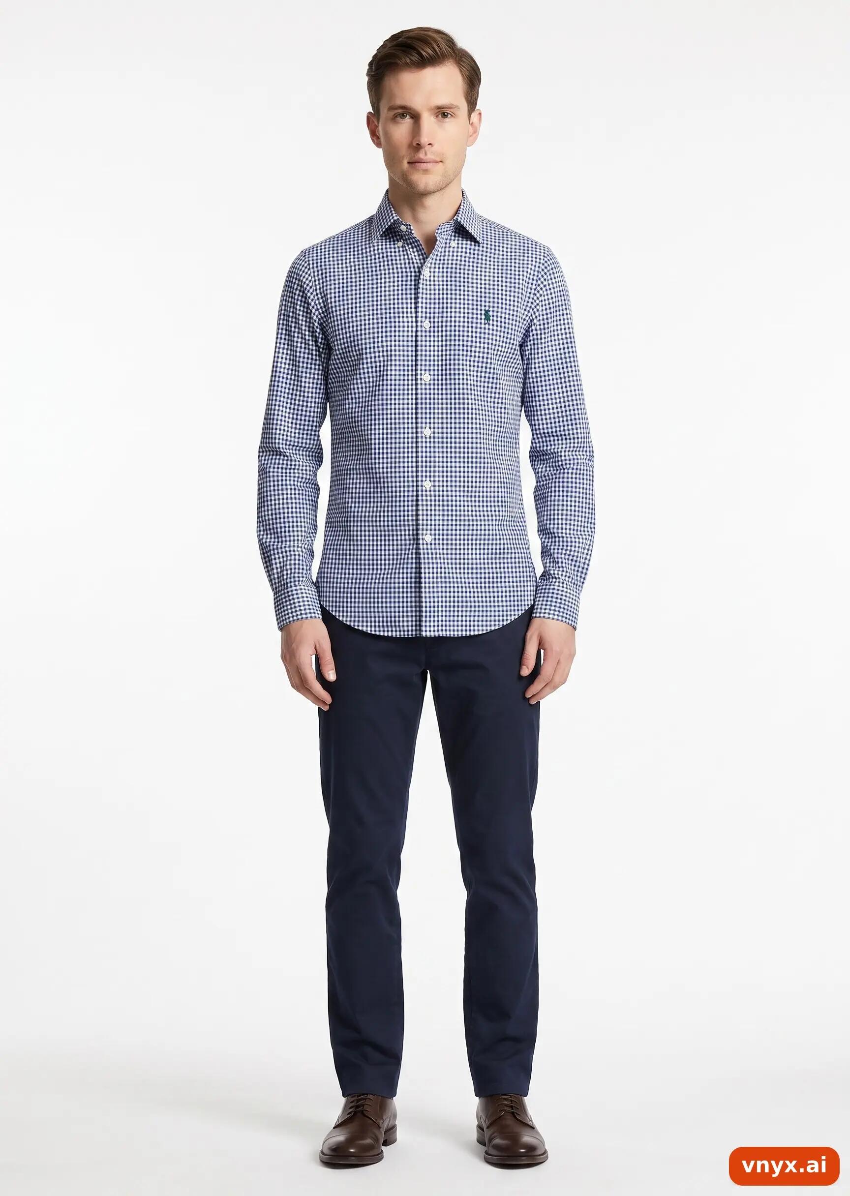 Second Life - Vintage Ralph Lauren Blue/White Casual Shirt Men XS 3/5