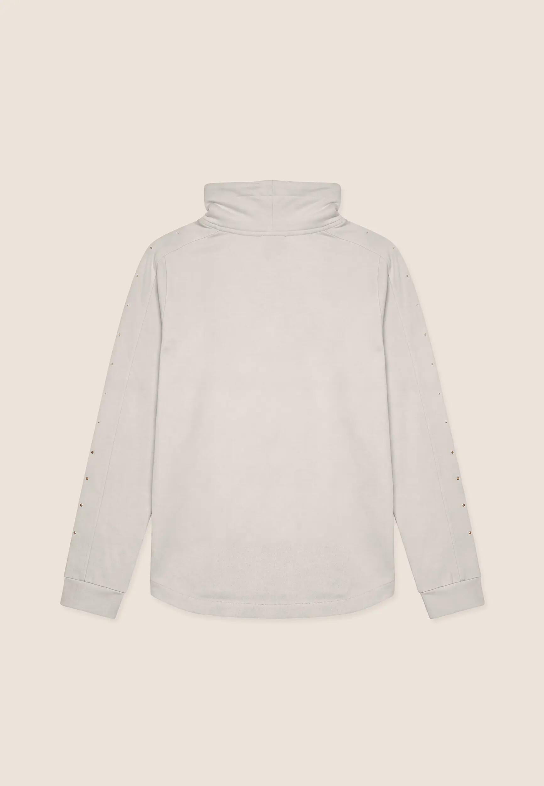 Felpa Regular Donna con Collo Alto e Fondo Asimmetrico 2/3