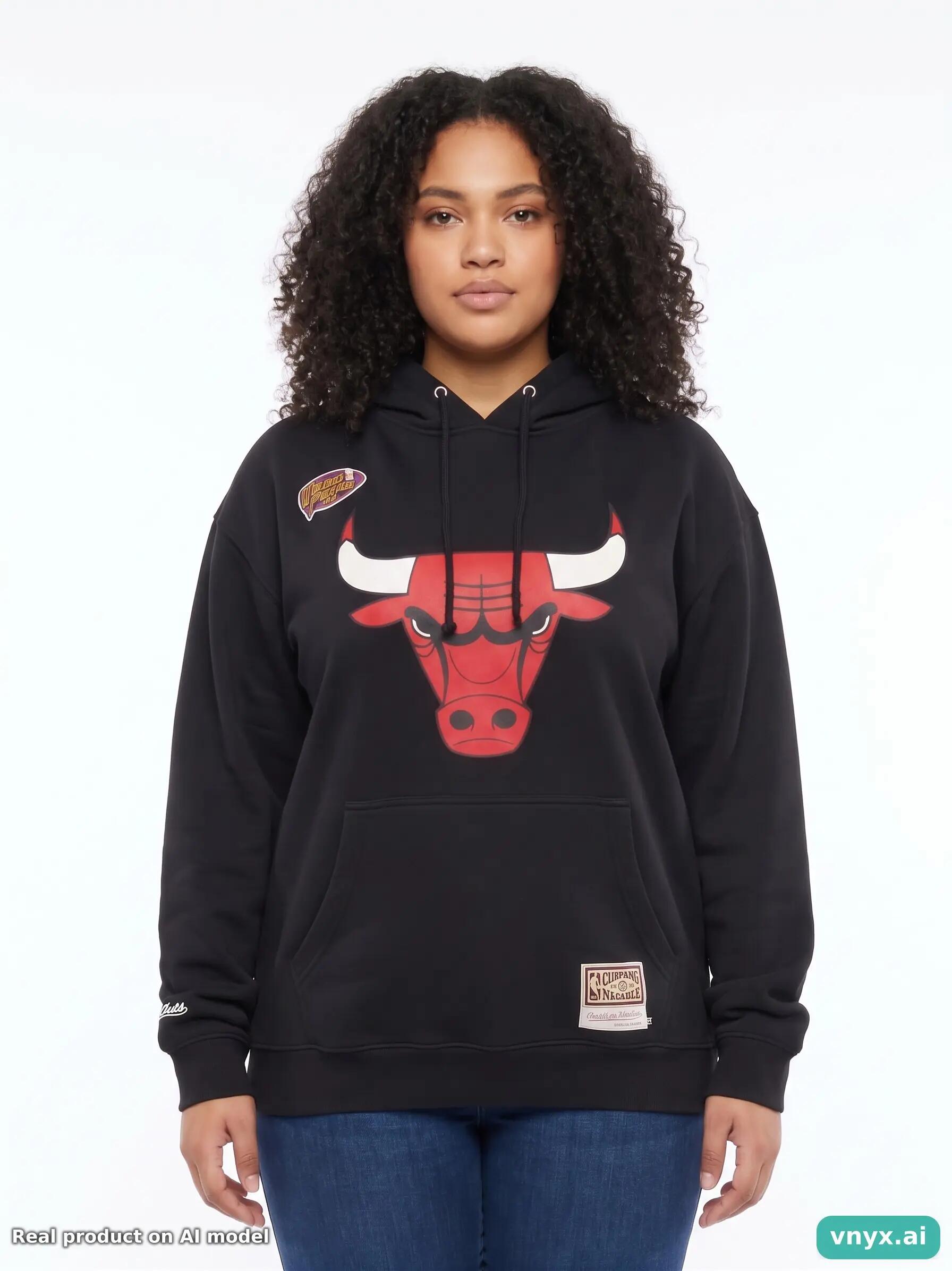 Second Life - Vintage Mitchell & Ness Sleek Black Hoodie Women L 5/5