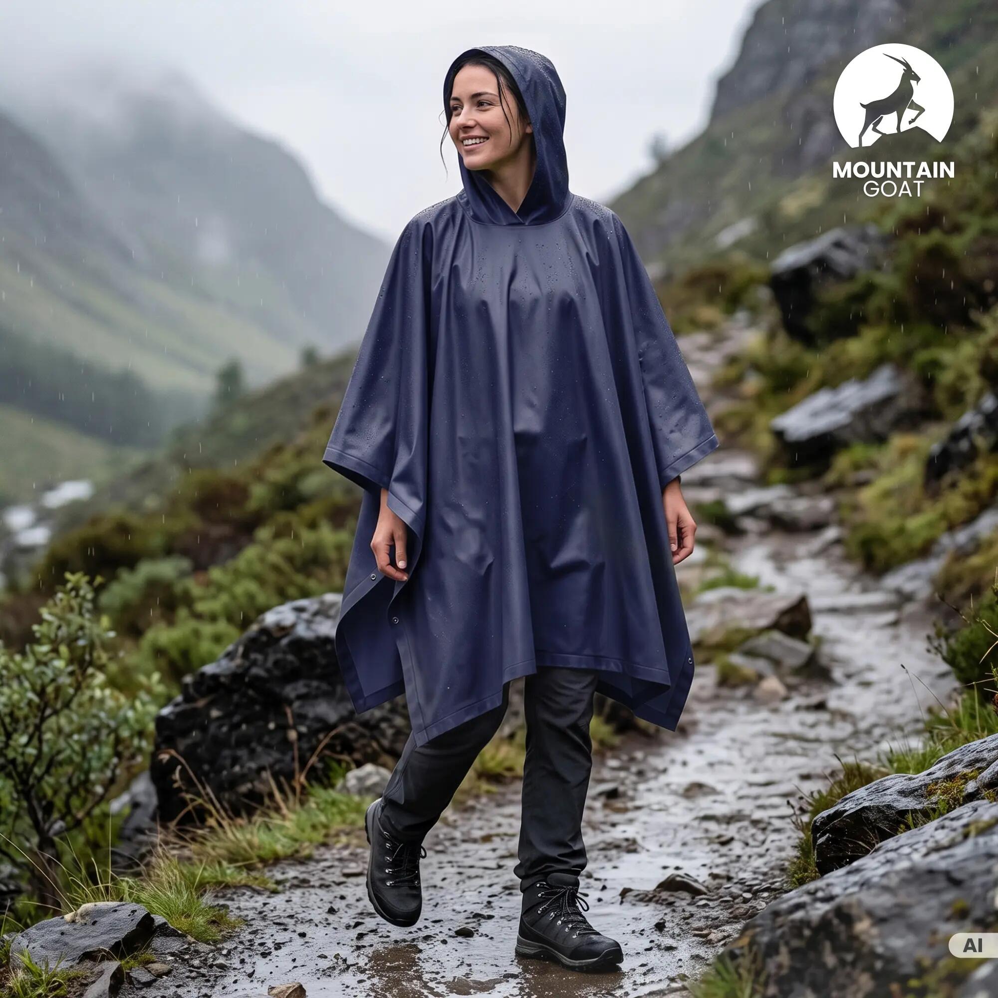 Peleryna przeciwdeszczowa turystyczna dla dorosłych Mountain Goat 2/14