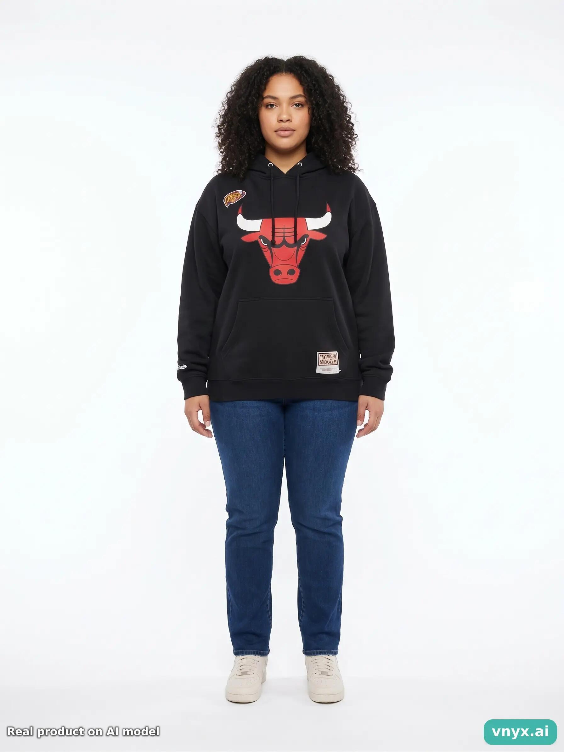Second Life - Vintage Mitchell & Ness Sleek Black Hoodie Women L 3/5