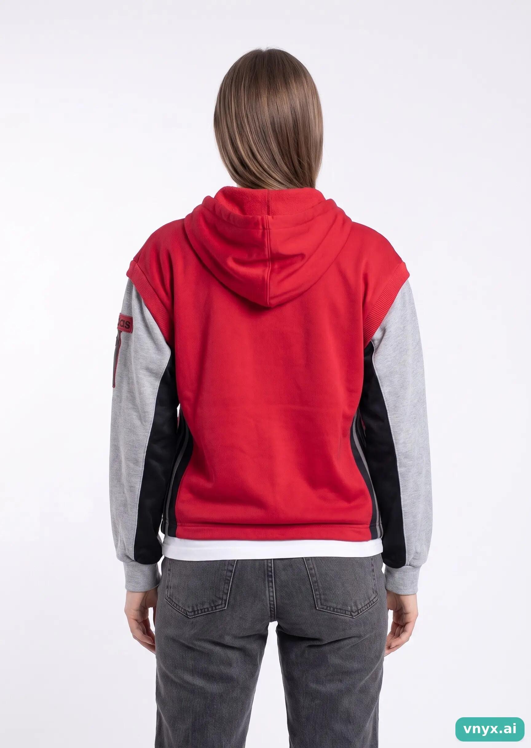Second Life - Vintage Adidas Vibrant Red Hoodie Women M 2/5