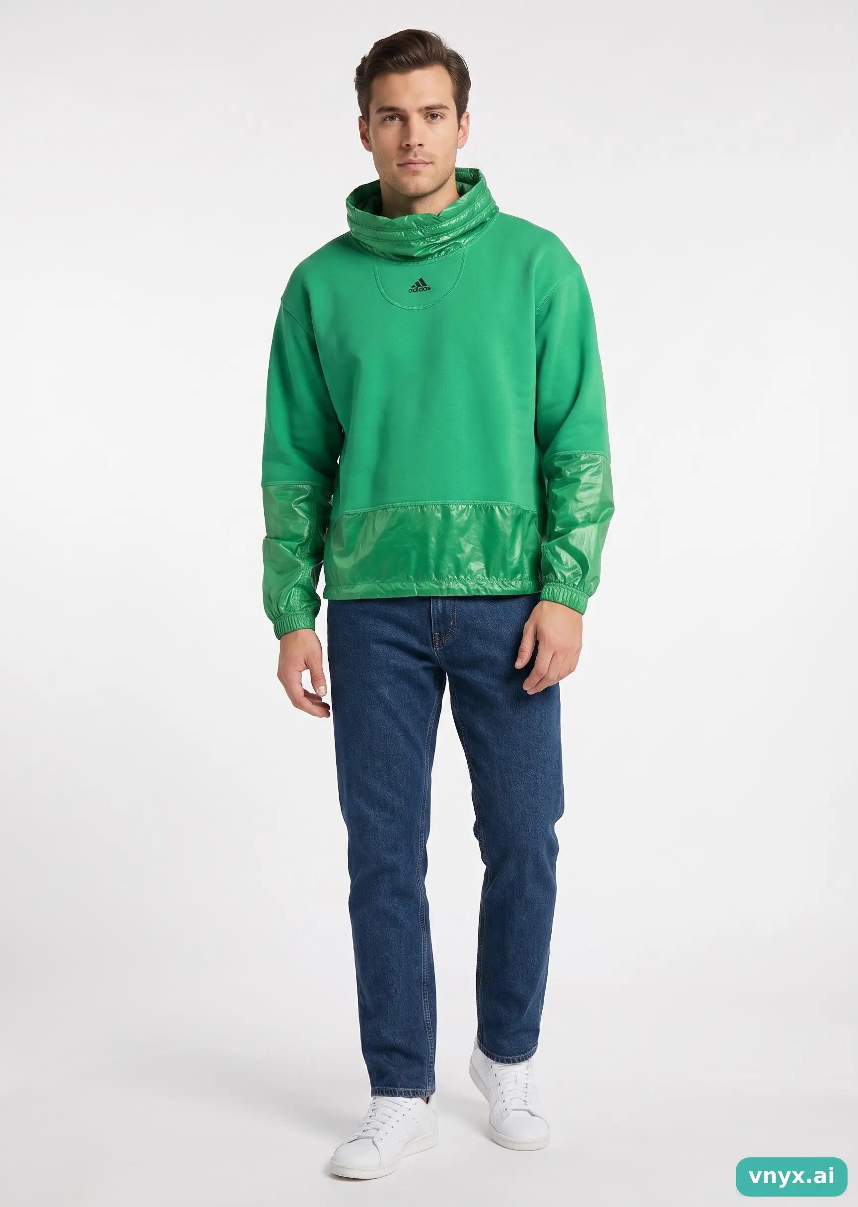 Second Life - Vintage adidas Jade Green Hoodie Men S 3/5
