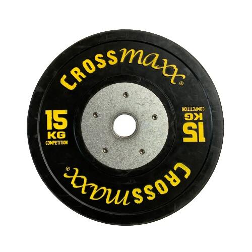 Crossmaxx Competition Bumper Plate - Halterschijf - Zwart - 50 mm - 15 kg