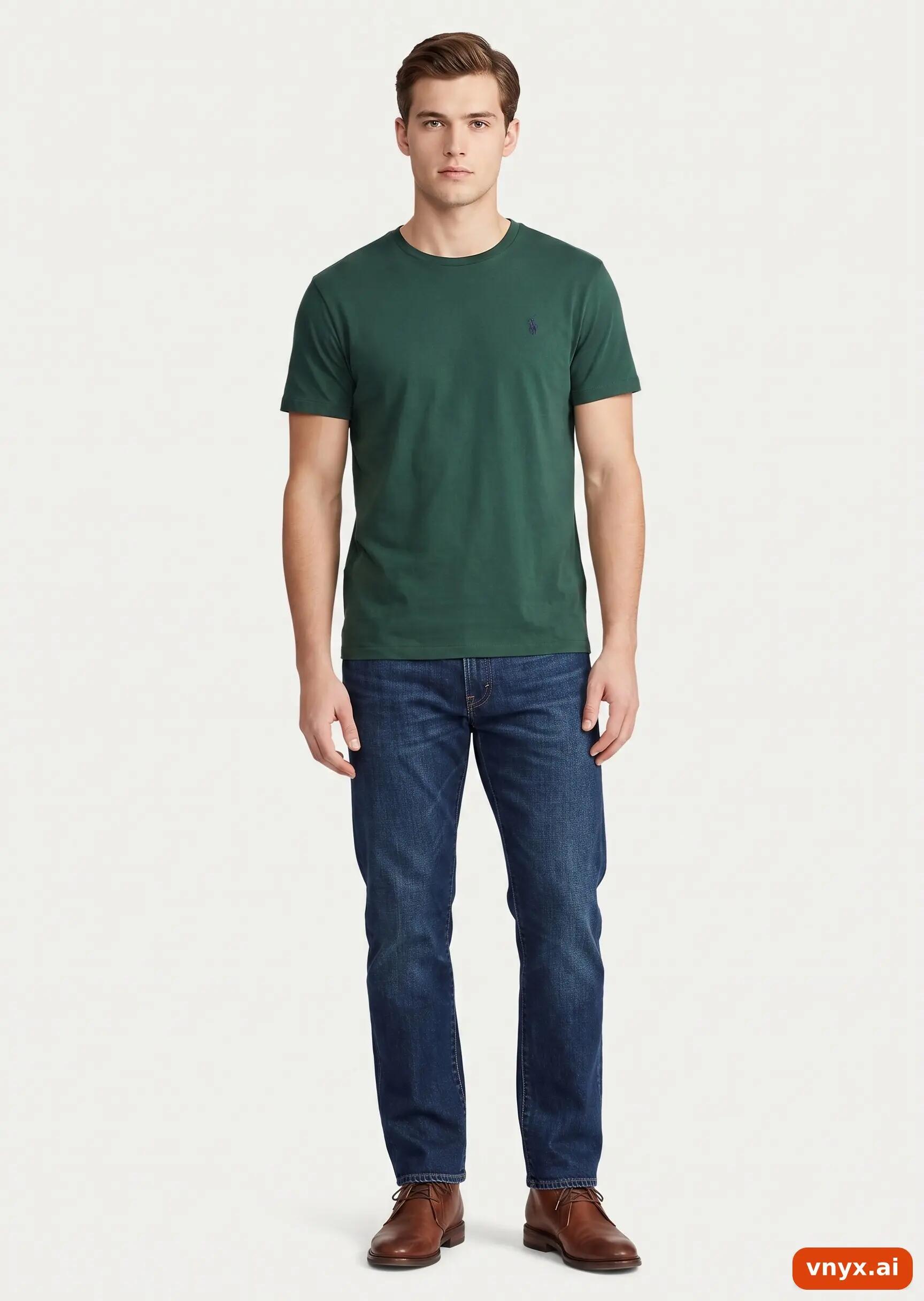 Second Life - Vintage POLO RALPH LAUREN Forest Green T-Shirt Men L 3/5