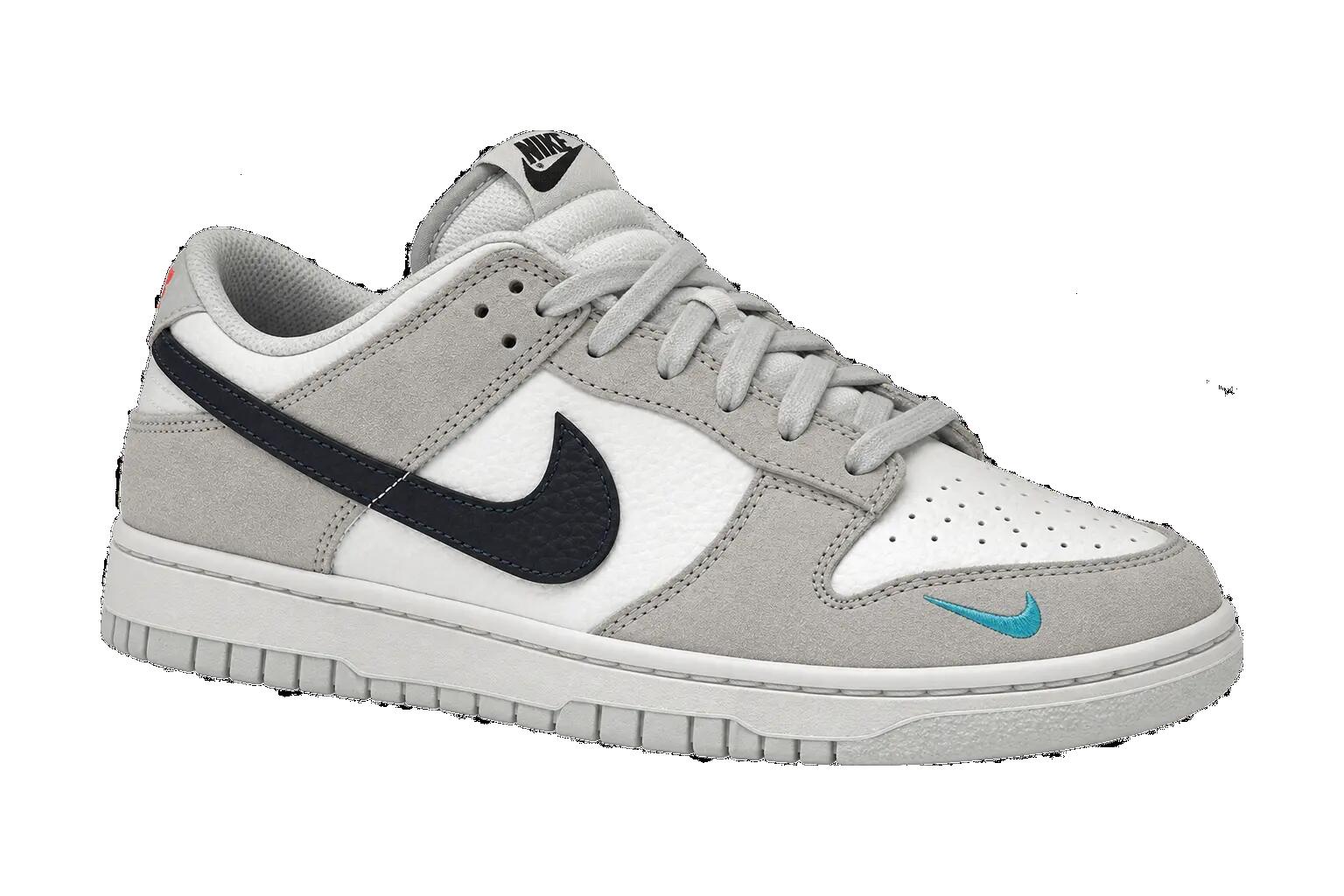 Heren - lage sportschoen - Nike Dunk Low - grijs, aqua 1/1