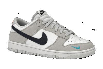 Heren - lage sportschoen - nike dunk low - grijs, aqua
