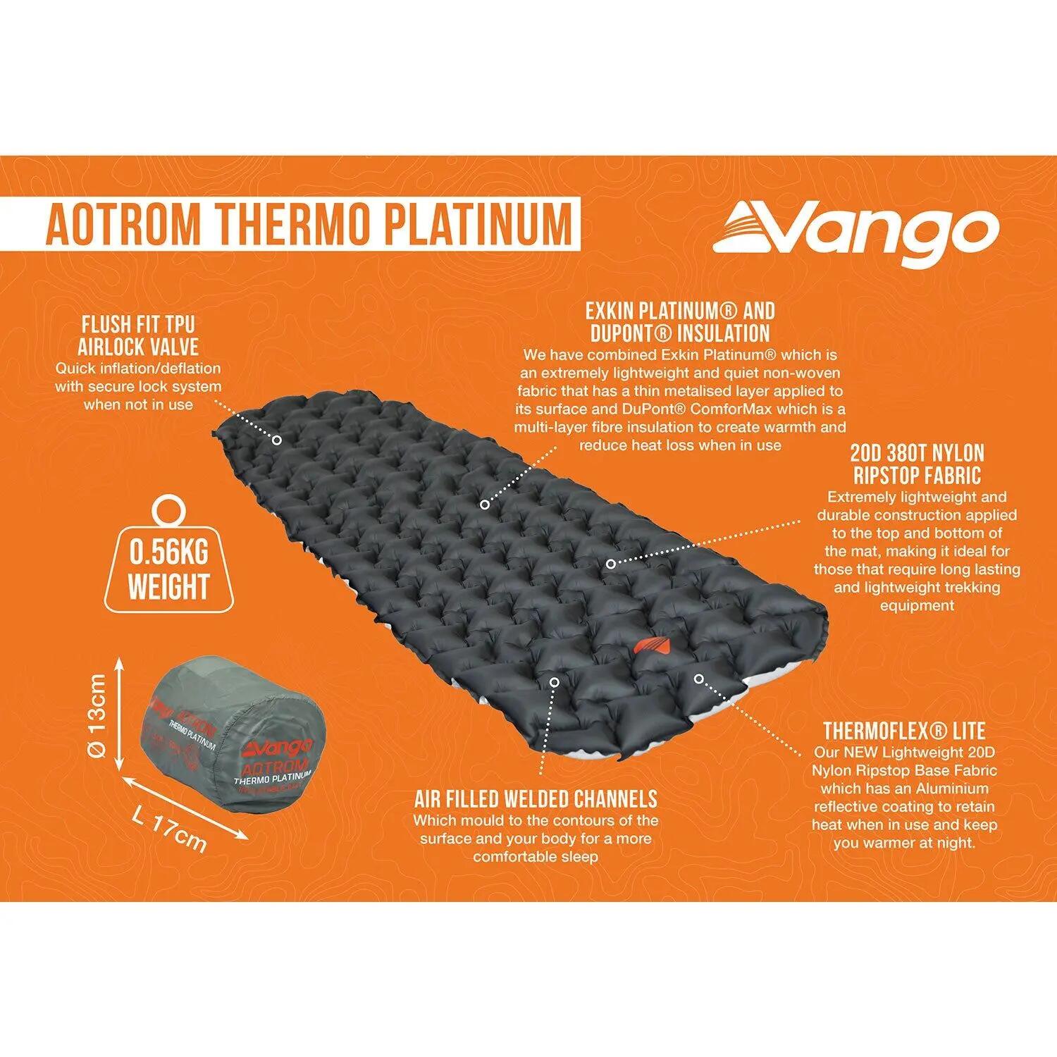 Trekkingslaapmat Aotrom Thermo Platinum luchtbed Campingmat 0,56 kg 9/13