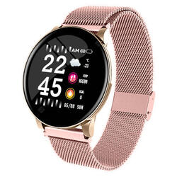 Smartwatch W8, Frequência Cardíaca Rosa-Dourado