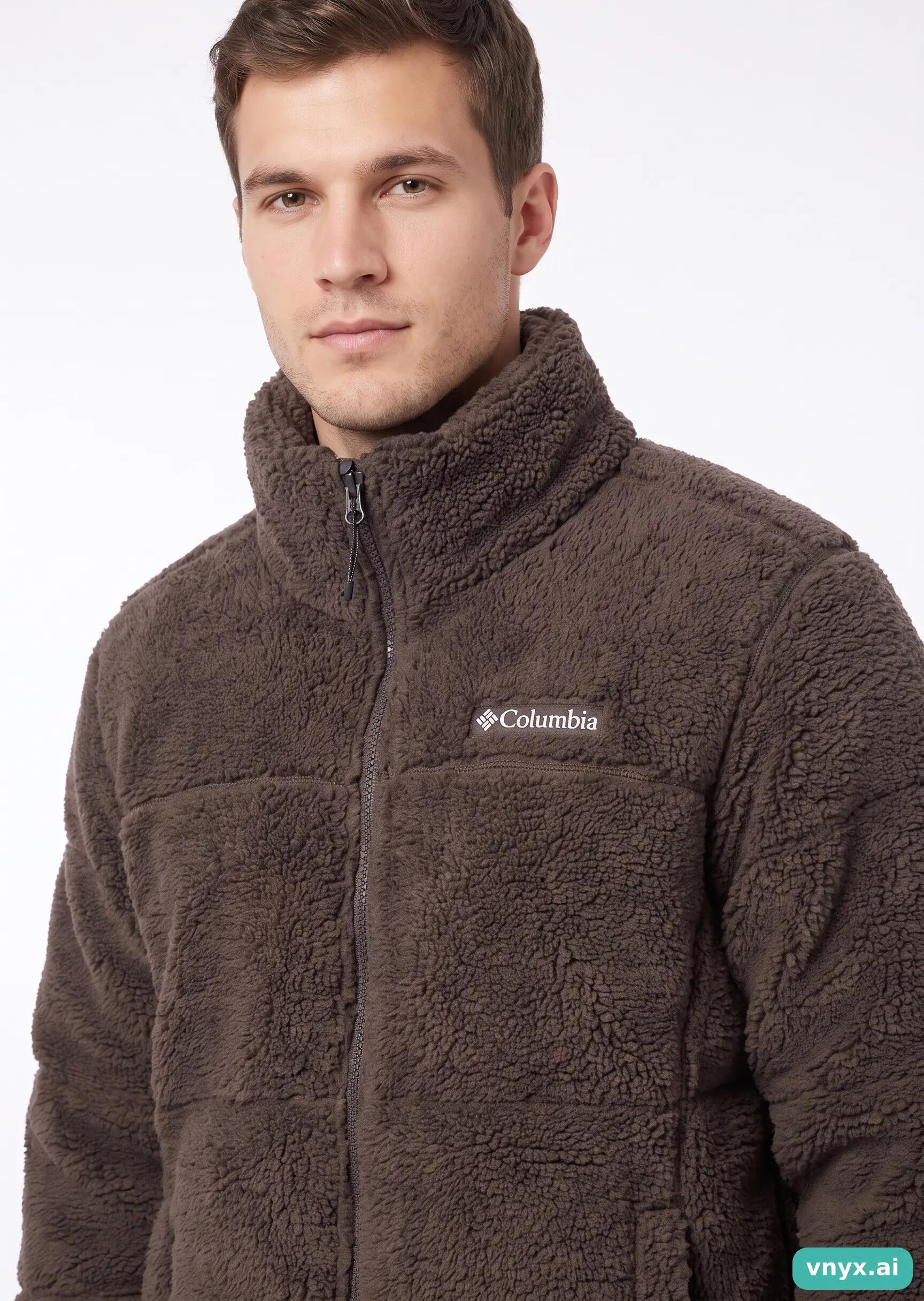 Second Life - Vintage Columbia Sportswear Dark Brown Fleece Jacket Men S 5/5