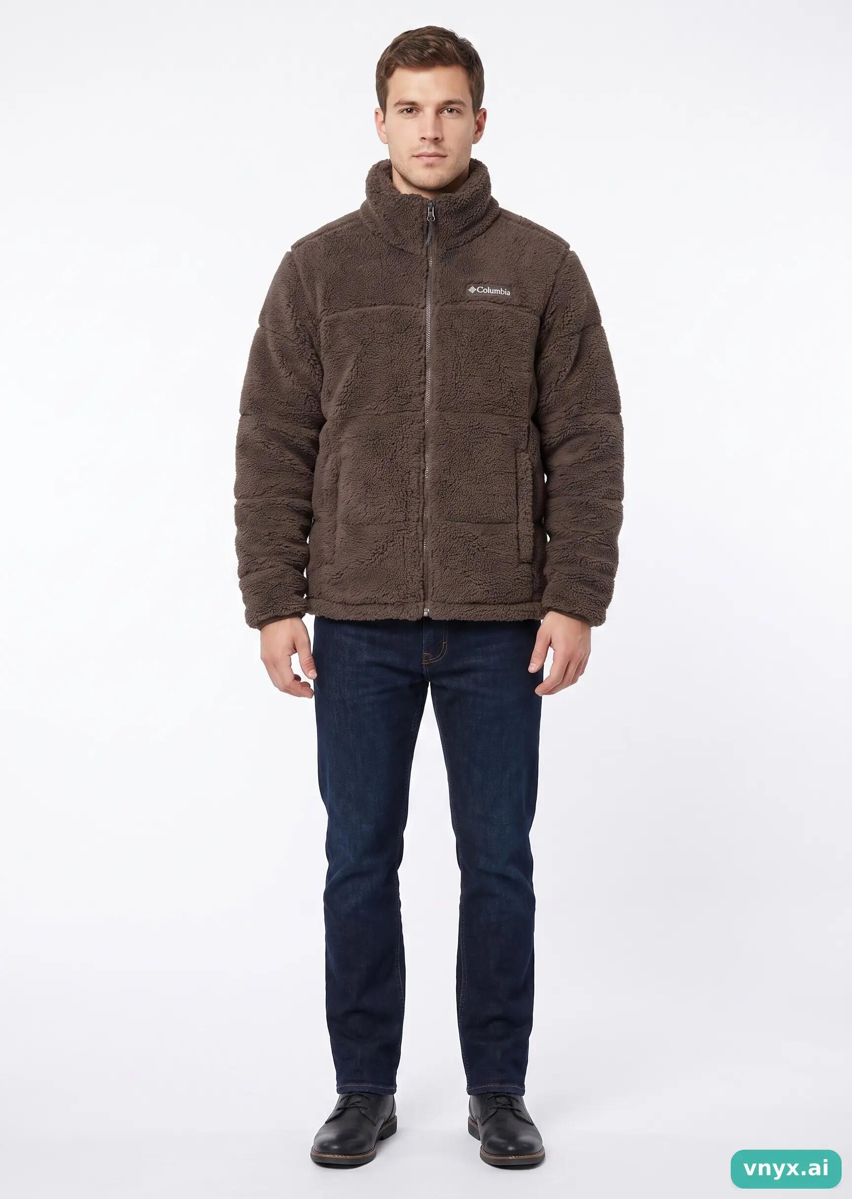 Second Life - Vintage Columbia Sportswear Dark Brown Fleece Jacket Men S 3/5