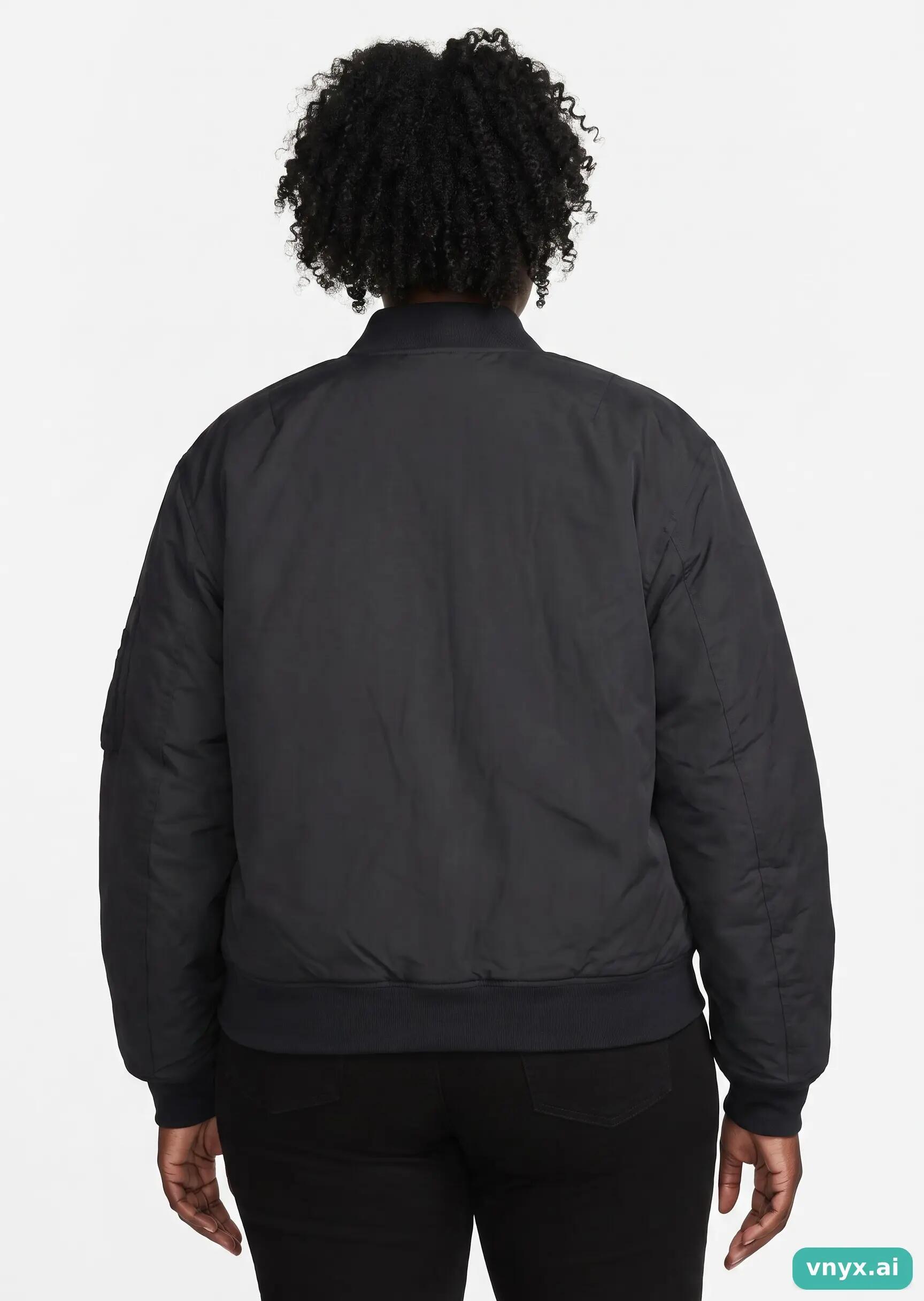 Second Life - Vintage Air Jordan Black Bomber Jacket Women L 2/5