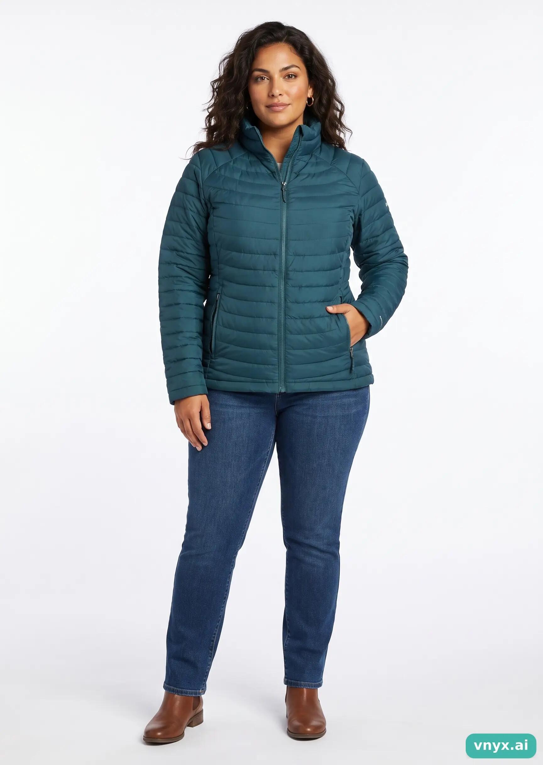 Second Life - Columbia Puffer Jacket in Teal size L 3/5