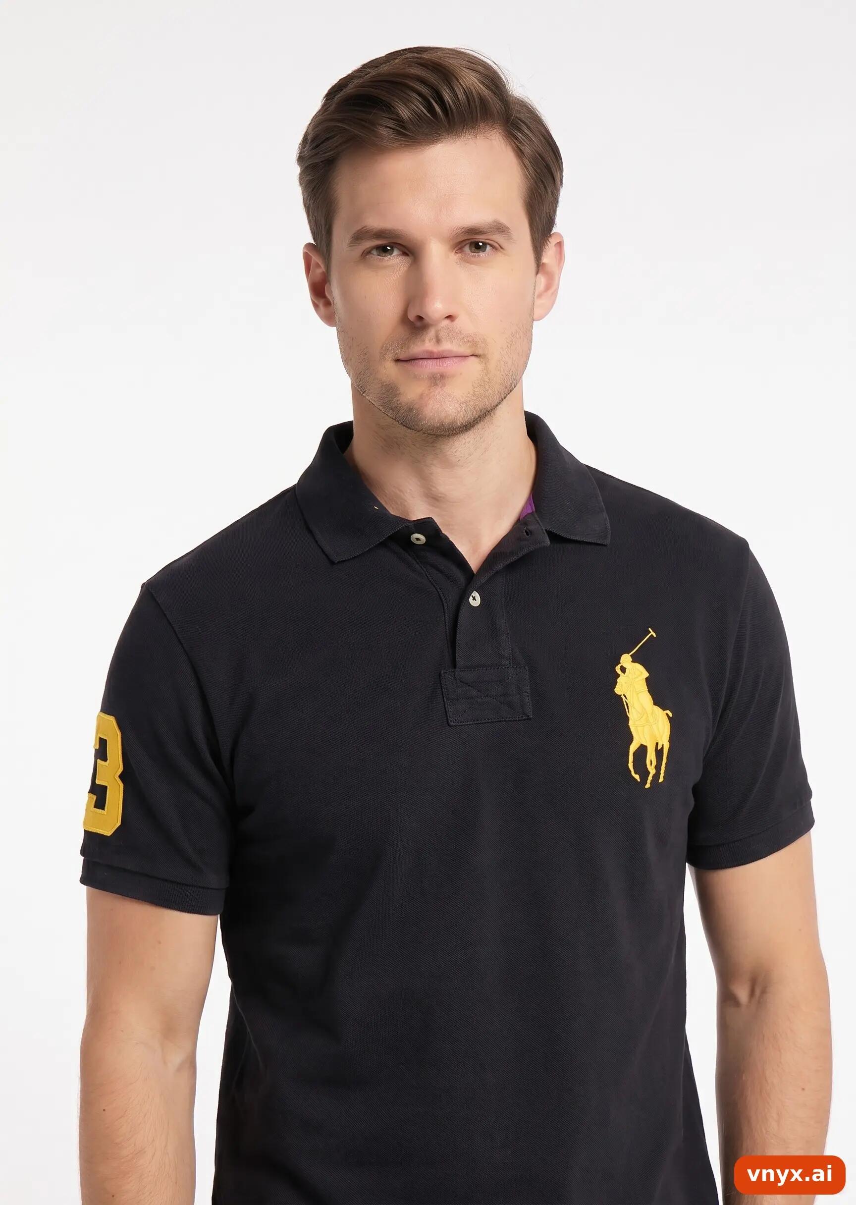 Second Life - Vintage POLO RALPH LAUREN Black Polo Shirt Men 5/5