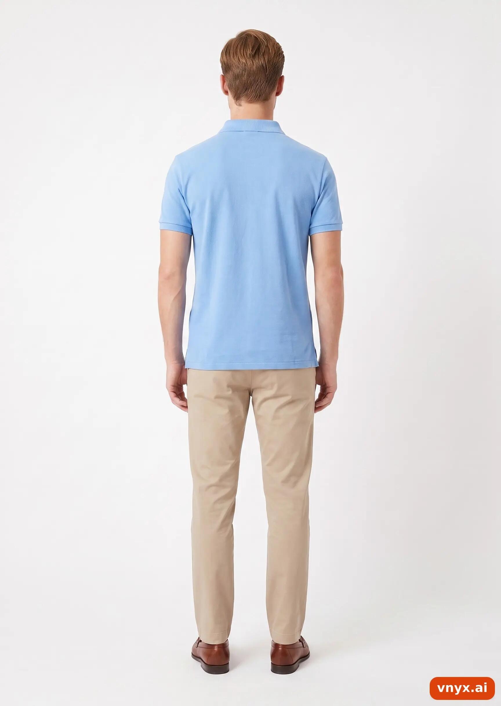 Second Life - Vintage POLO RALPH LAUREN Light Blue Polo Shirt Men M 4/5