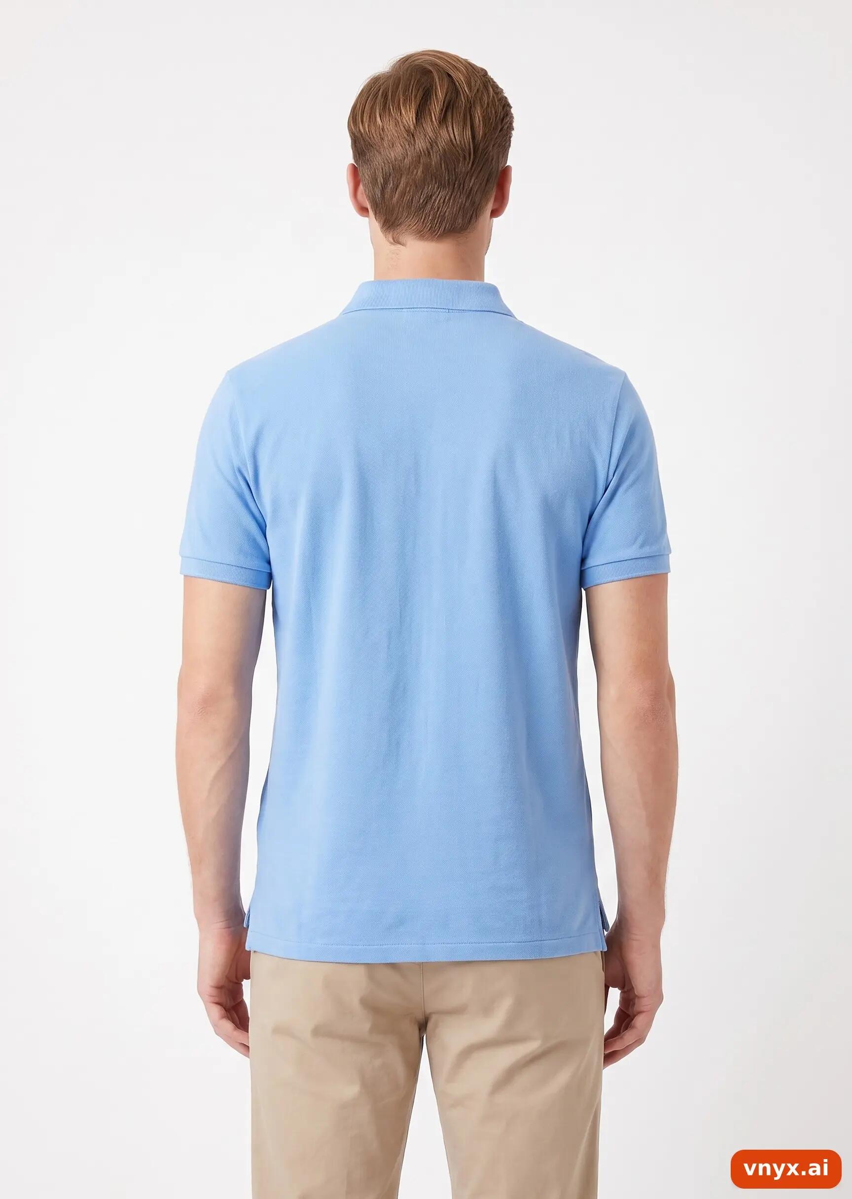 Second Life - Vintage POLO RALPH LAUREN Light Blue Polo Shirt Men M 2/5
