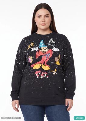Second life - vintage disney black sweatshirt women xl