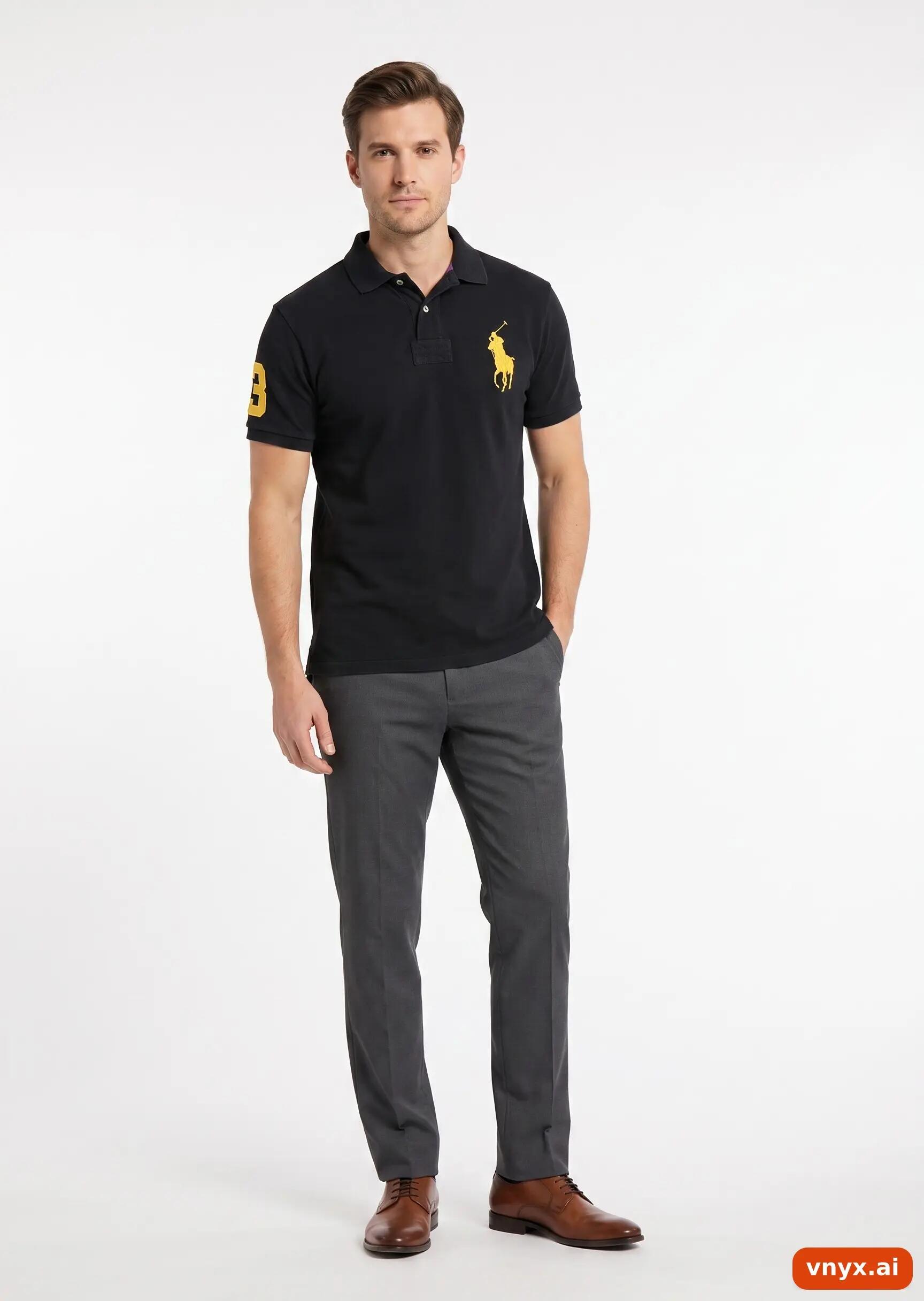 Second Life - Vintage POLO RALPH LAUREN Black Polo Shirt Men 3/5