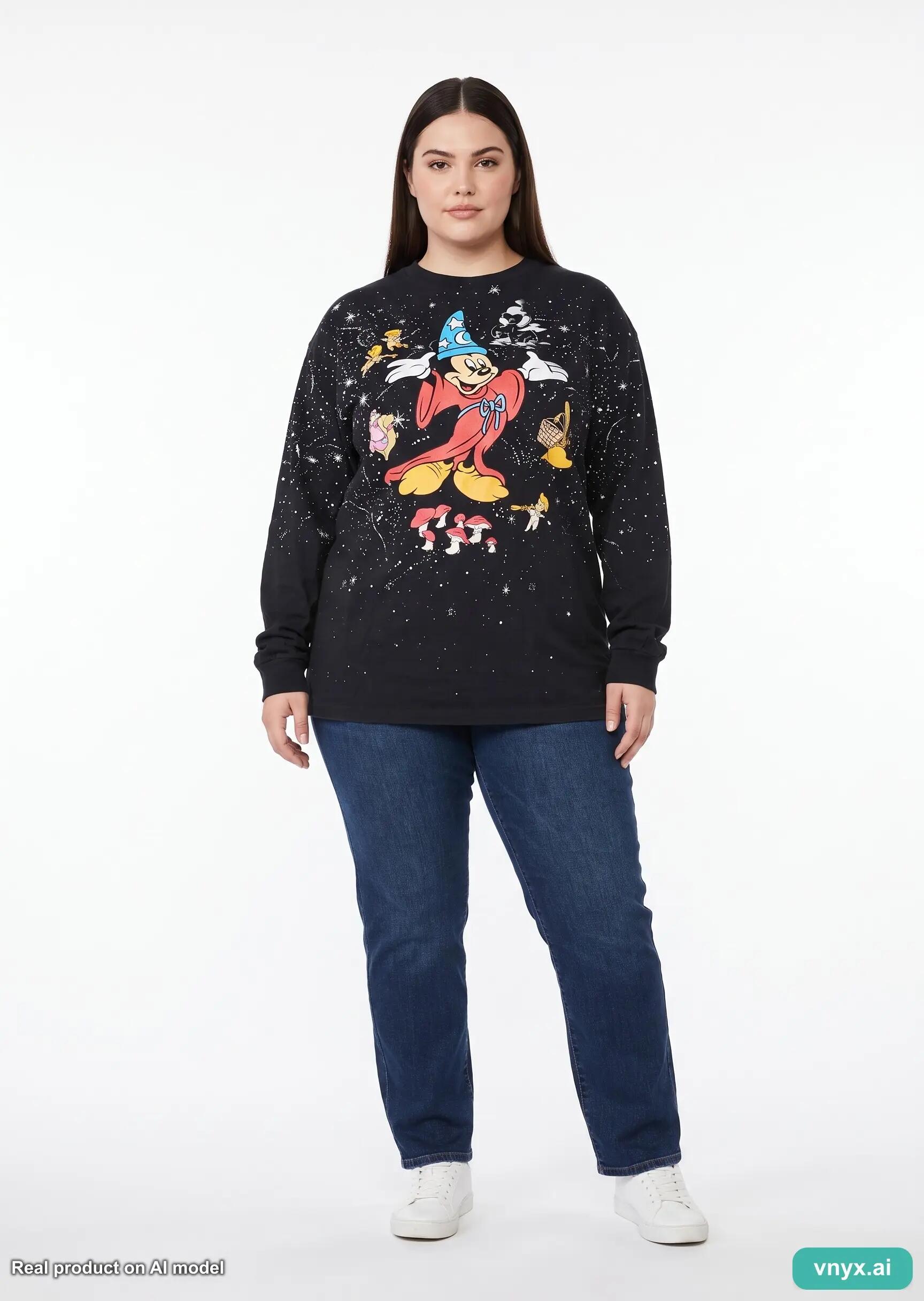 Second Life - Vintage DISNEY Black Sweatshirt Women XL 3/5