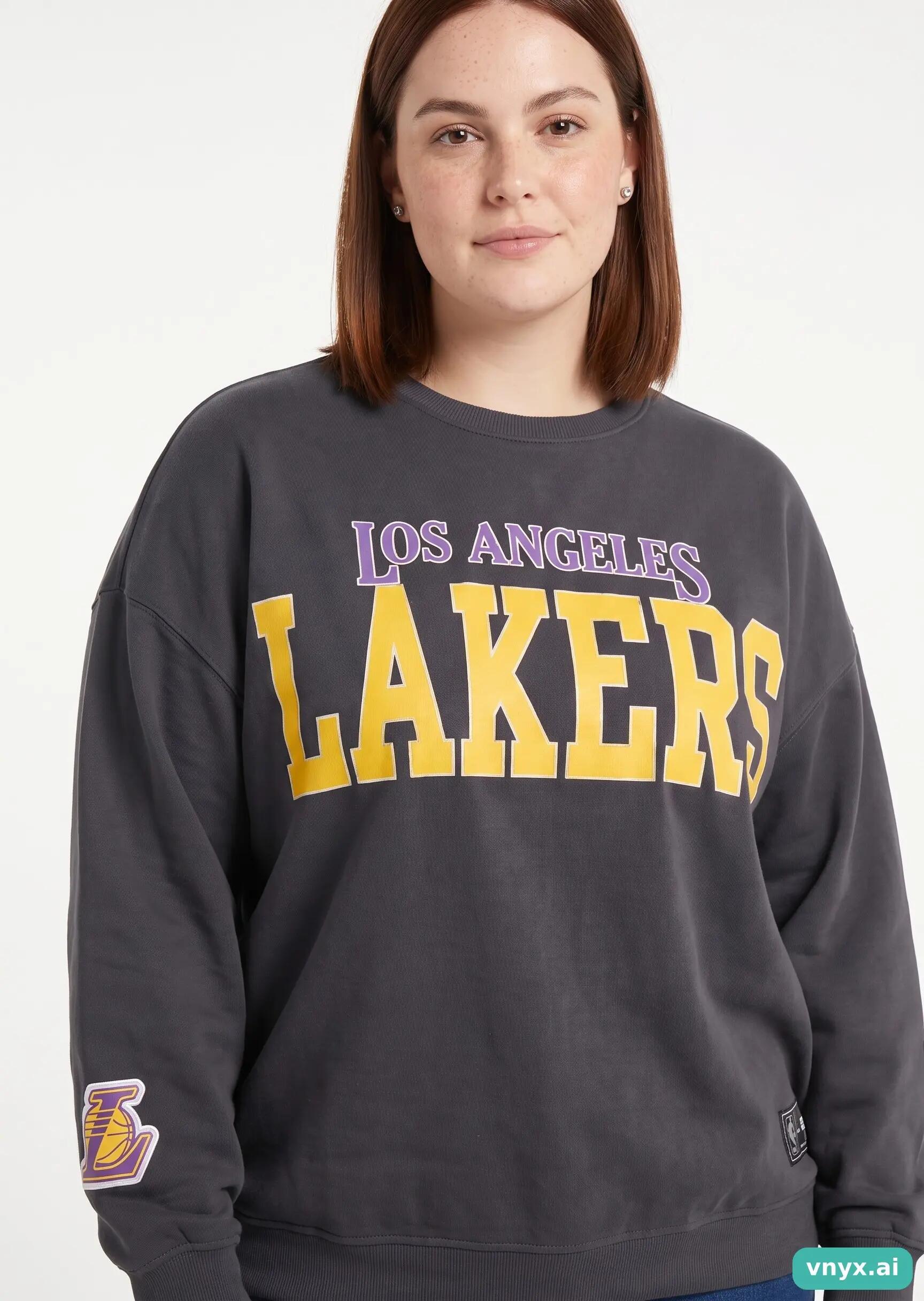 Second Life - Oversized Los Angeles Lakers Sweatshirt in Black size XL 5/5