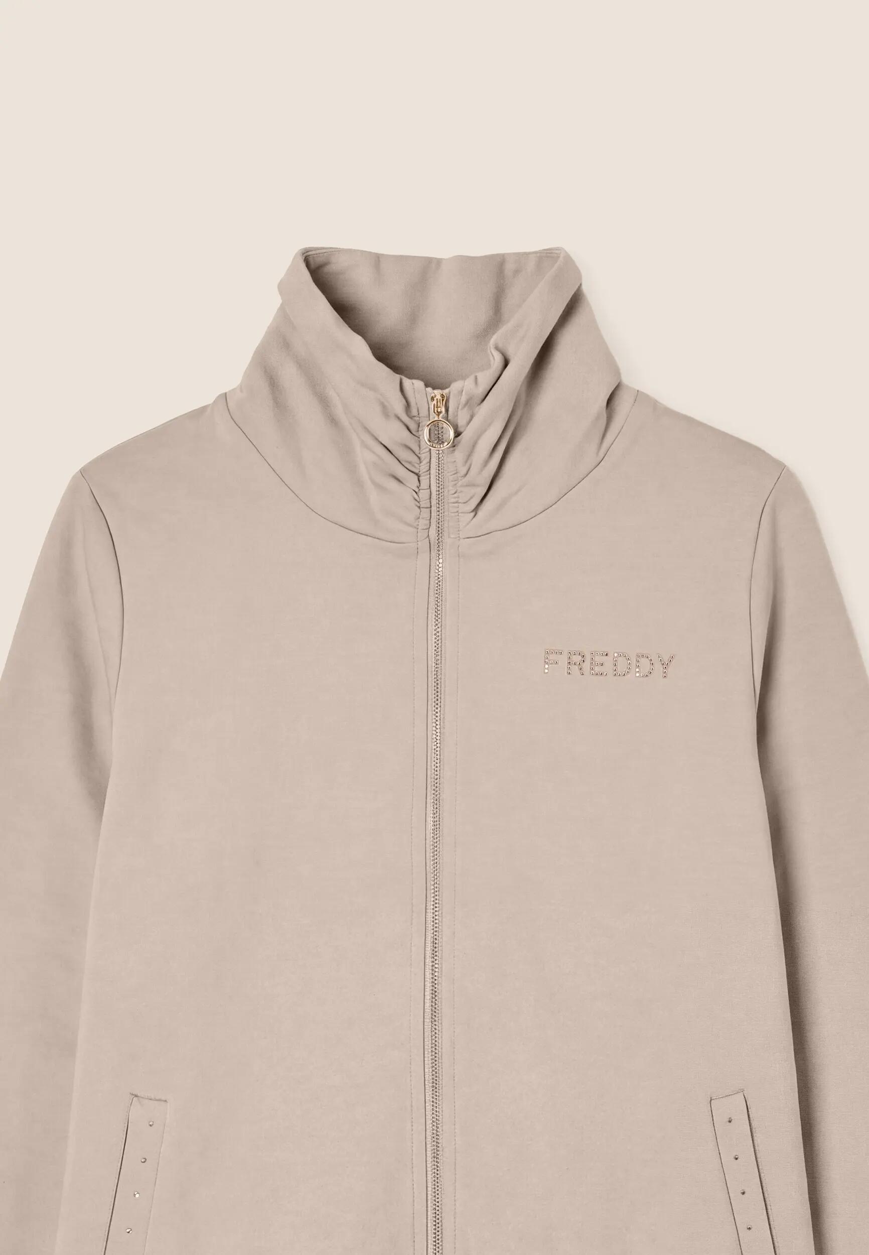 Felpa Regular con Zip e Collo Alto Arricciato Donna 3/3
