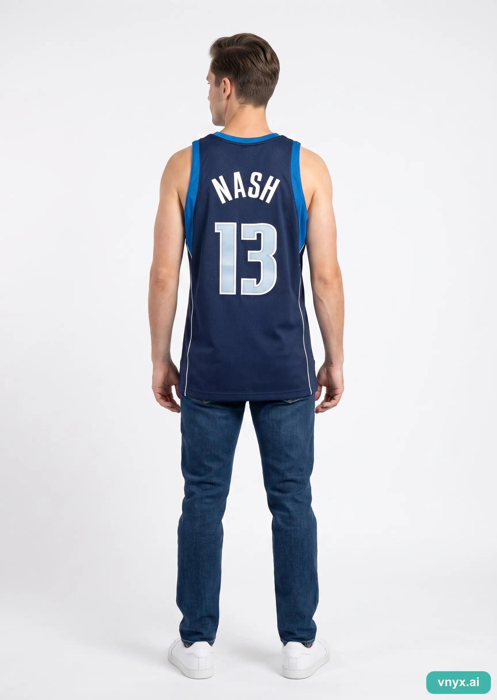 Second Life - Nike Basketball Jersey in Navy Blue size XL Sports T-shirt 4/5