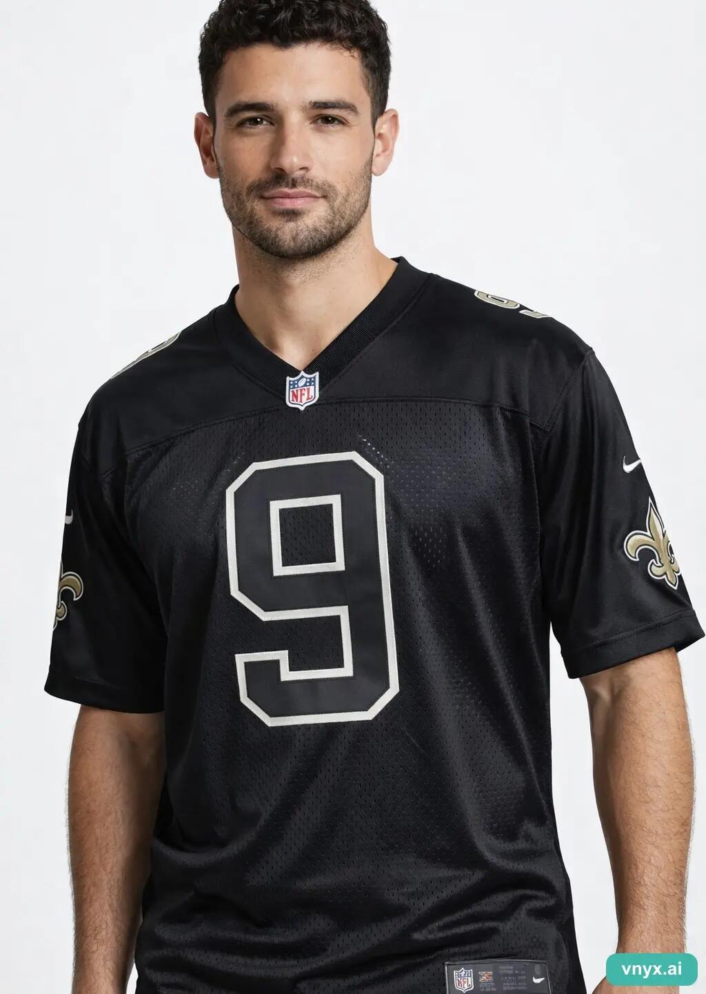 Second Life - Athletic Reebok Jersey in Black Sports T-shirt 5/5