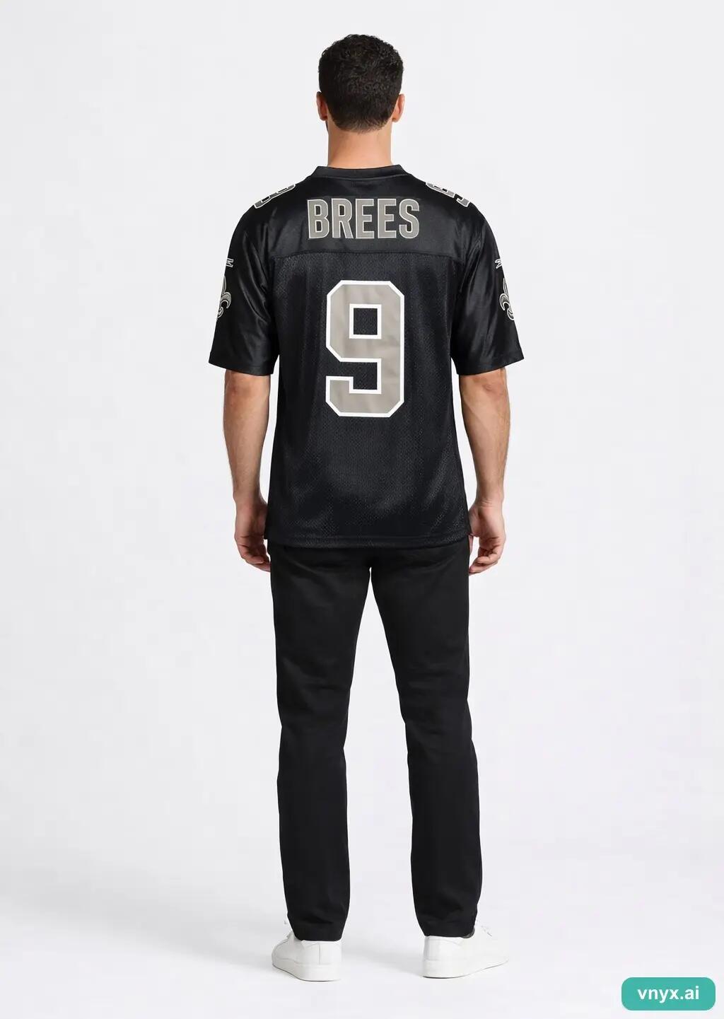 Second Life - Athletic Reebok Jersey in Black Sports T-shirt 4/5