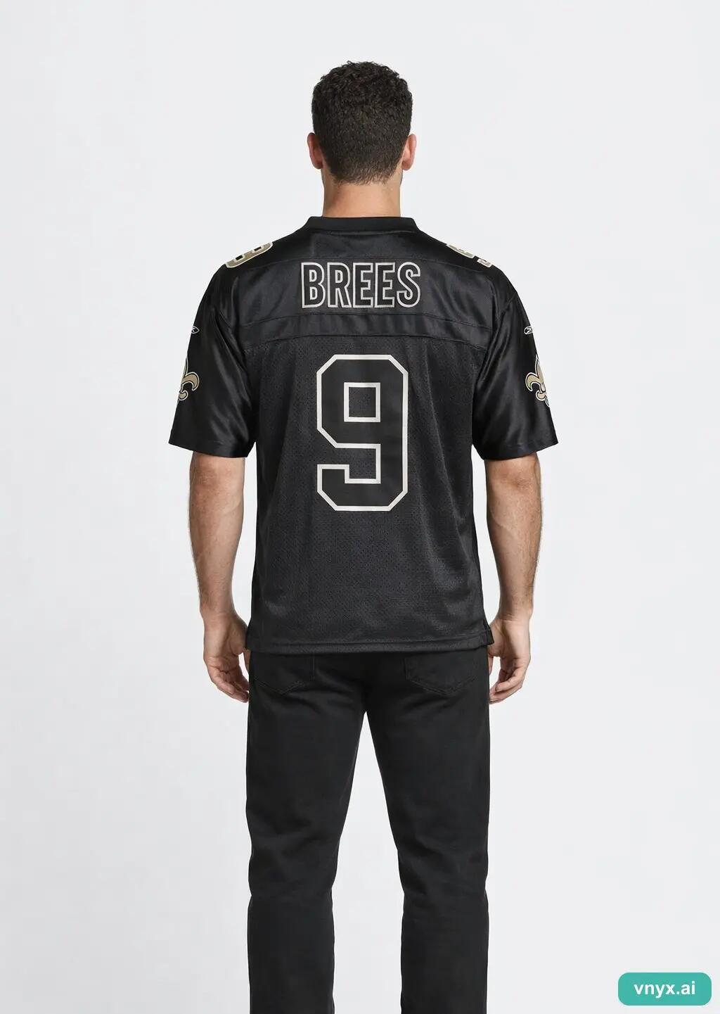 Second Life - Athletic Reebok Jersey in Black Sports T-shirt 2/5