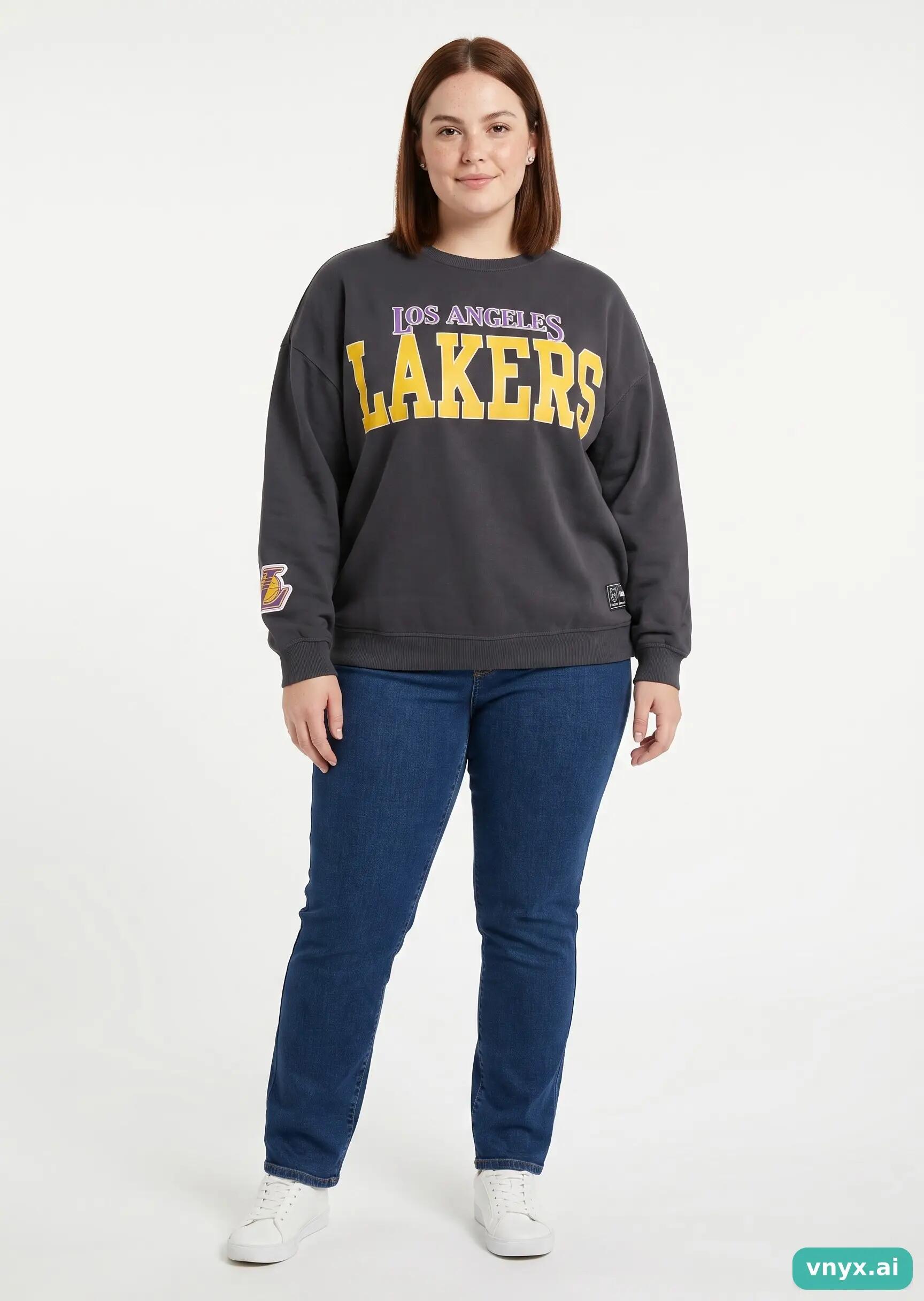 Second Life - Oversized Los Angeles Lakers Sweatshirt in Black size XL 3/5