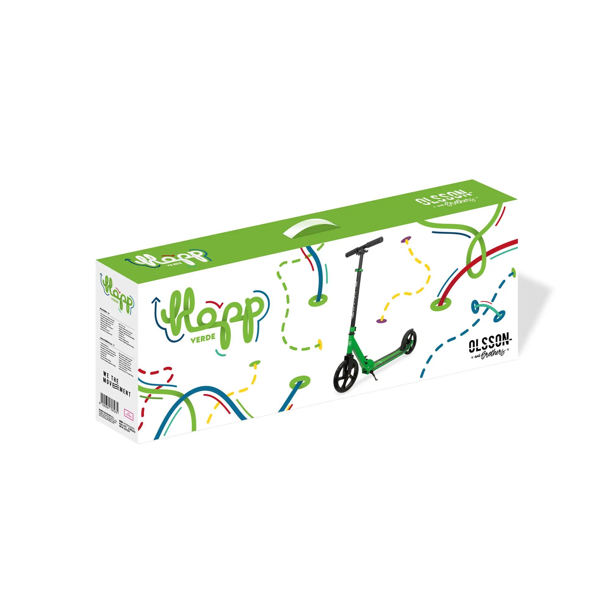 Monopattino bambino OLSSON HOPP Verde – ABEC 9, Manubrio 360°, Altezza 77–98cm 10/10