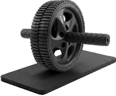 Ab wheel buikspierwiel fitness met dubbel wiel en kniemat