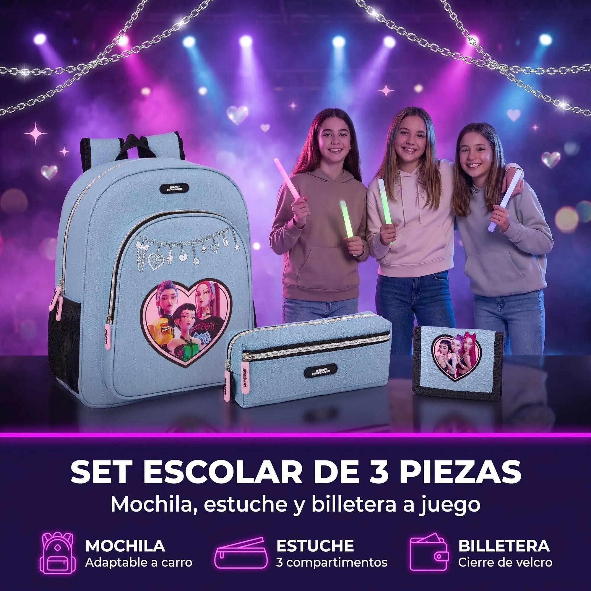 Set K-Pop Demon Hunters Huntr/X: Zaino, Astuccio e Portafoglio 2/6