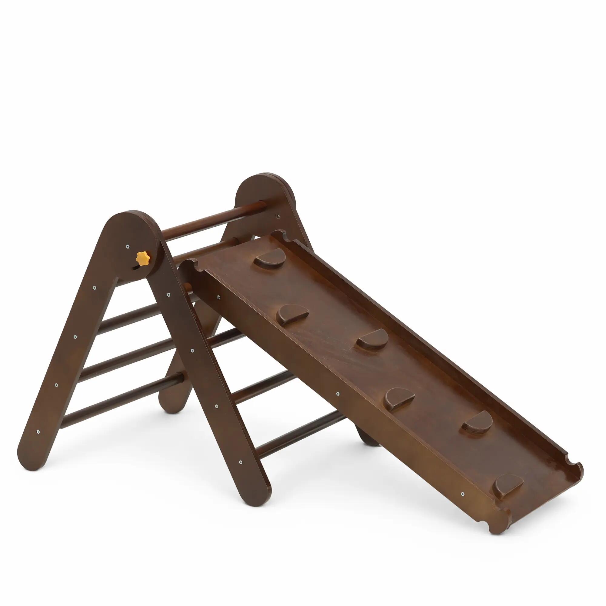 Structure Escalade Luxe - Triangle, Arche, Toboggan - Coussin - Marron Foncé 4/4