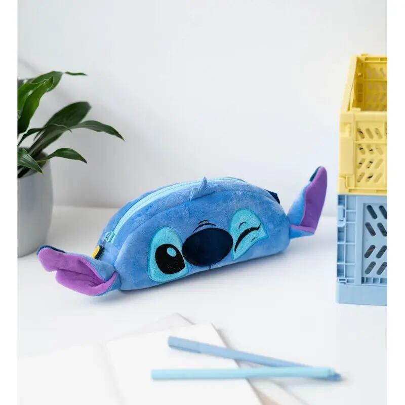 Trousse à crayons Stitch en peluche pour enfants avec fermeture éclair 20x9x5 cm 4/4