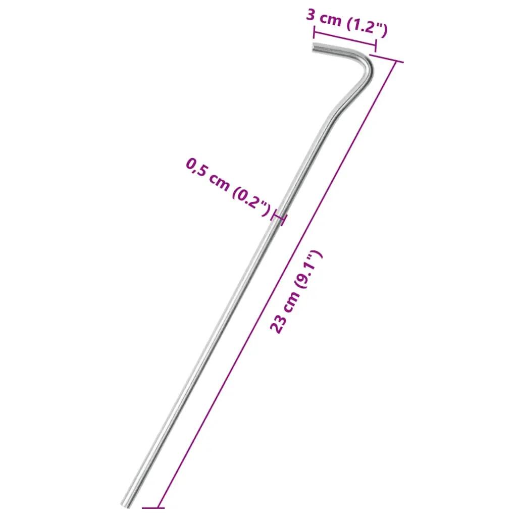 Piquets de tente Vidaxl 25 pcs ø5 mm 23 cm acier galvanisé 5/5