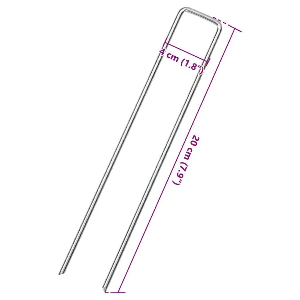 VidaXL Haringes de suelo 25 uds U 20x4 cm acero galvanizado 5/5