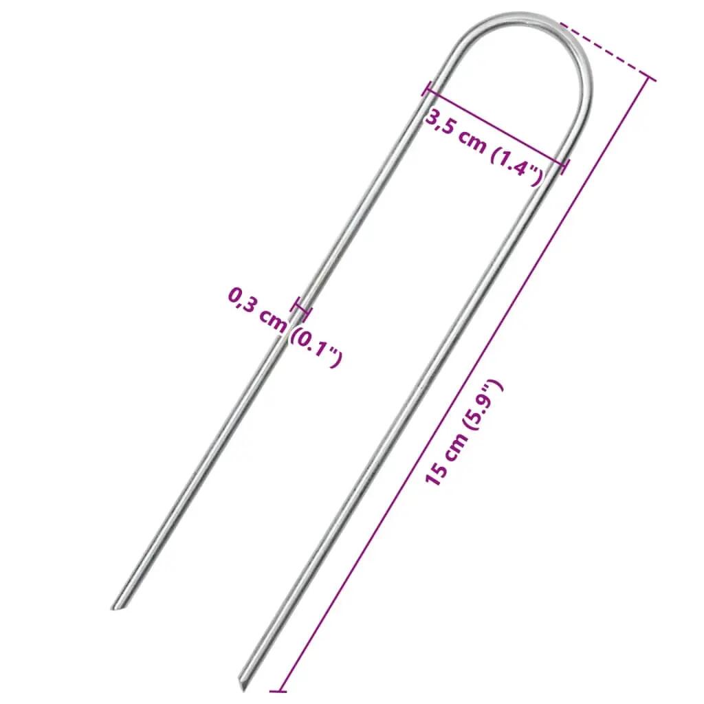 VidaXL Picchetti a U 25 pz 15x3,5 cm Acciaio Zincato 5/5