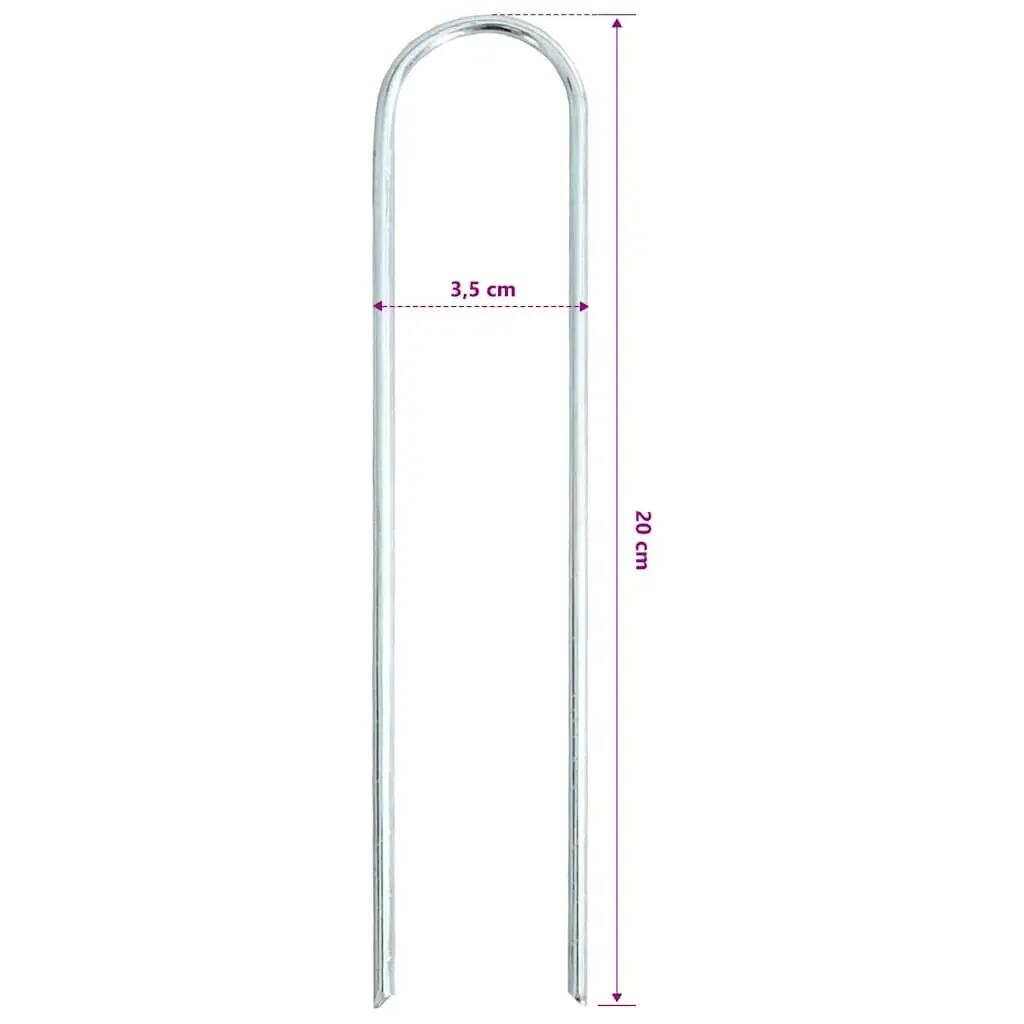 VidaXL Haki gruntowe U 25 szt. 20x3,5 cm ocynkowana stal 5/5