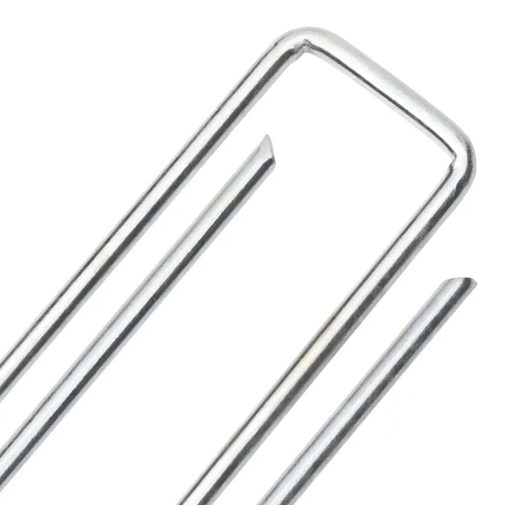 VidaXL Haringes de suelo 25 uds U 20x4 cm acero galvanizado 4/5