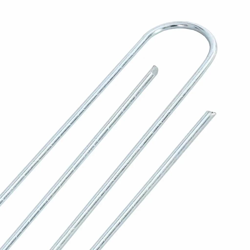 VidaXL grondharingen 50 st U-vorm 20x3,5 cm gegalvaniseerd staal 4/5