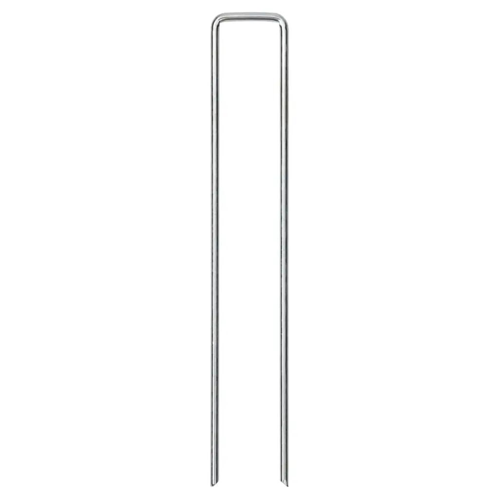 VidaXL Haringes de suelo 25 uds U 20x4 cm acero galvanizado 3/5