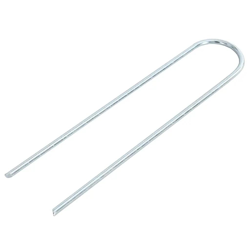 VidaXL grondharingen 50 st U-vorm 20x3,5 cm gegalvaniseerd staal 3/5