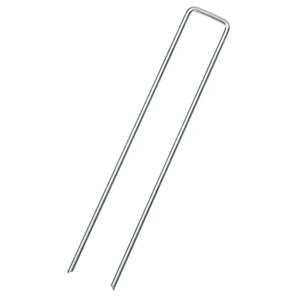 VidaXL Haringes de suelo 25 uds U 20x4 cm acero galvanizado 2/5