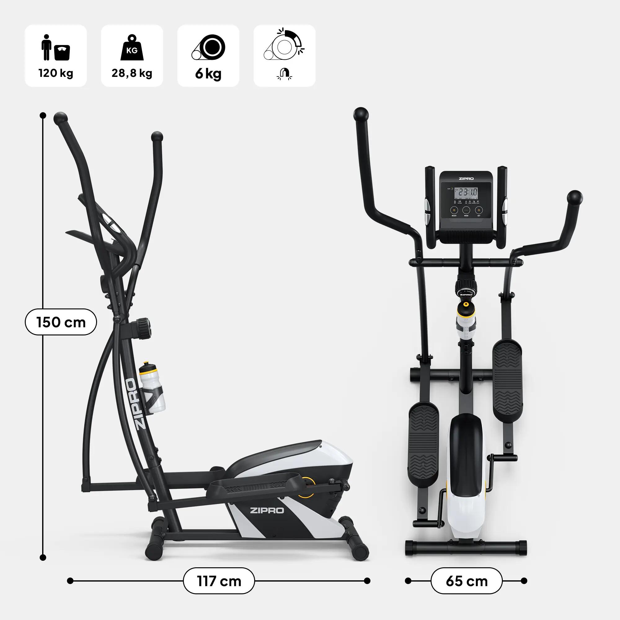 Elliptical Trainer ZIPRO Shox RS 8 Resistance Levels 7/15