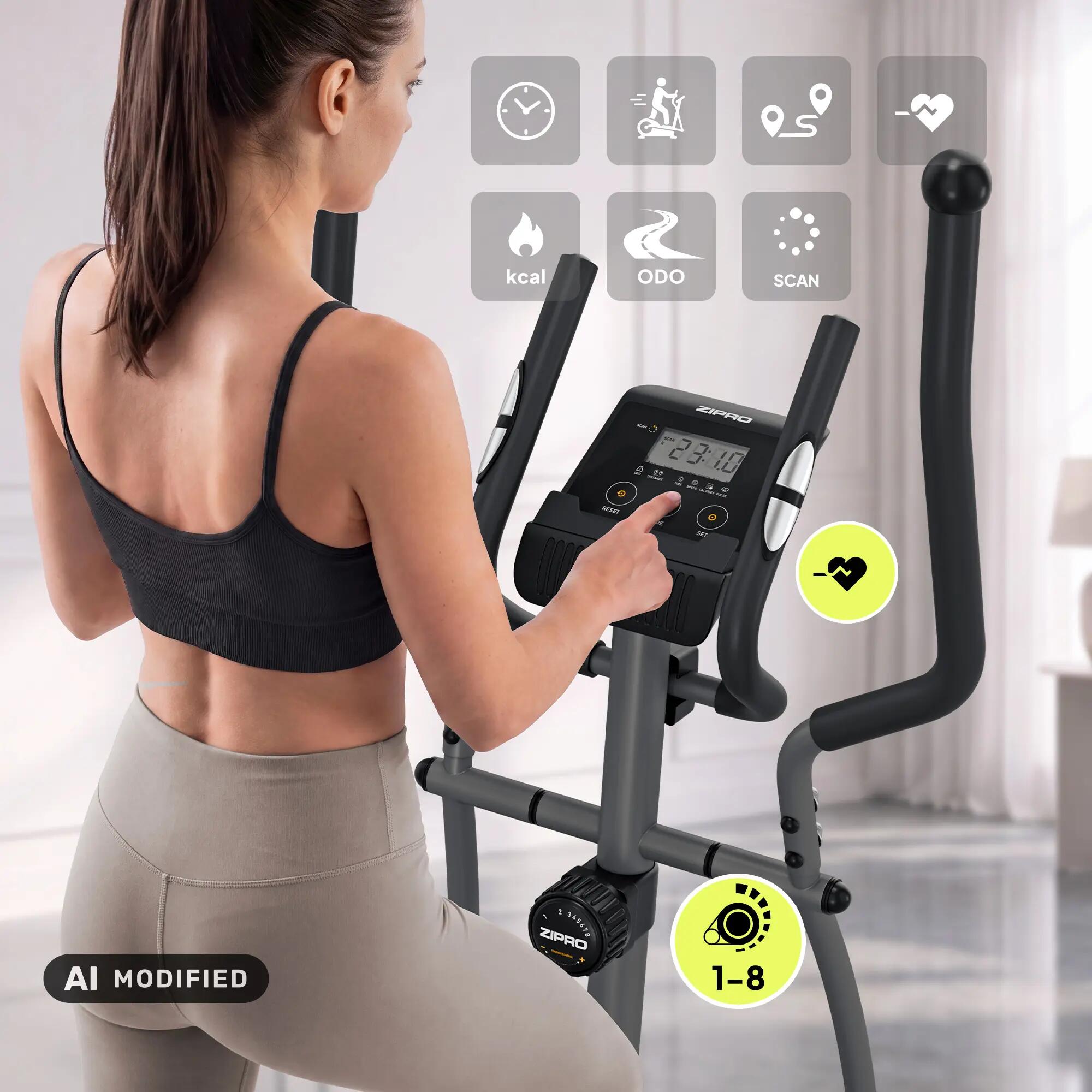 Elliptical Trainer ZIPRO Shox RS 8 Resistance Levels 4/15