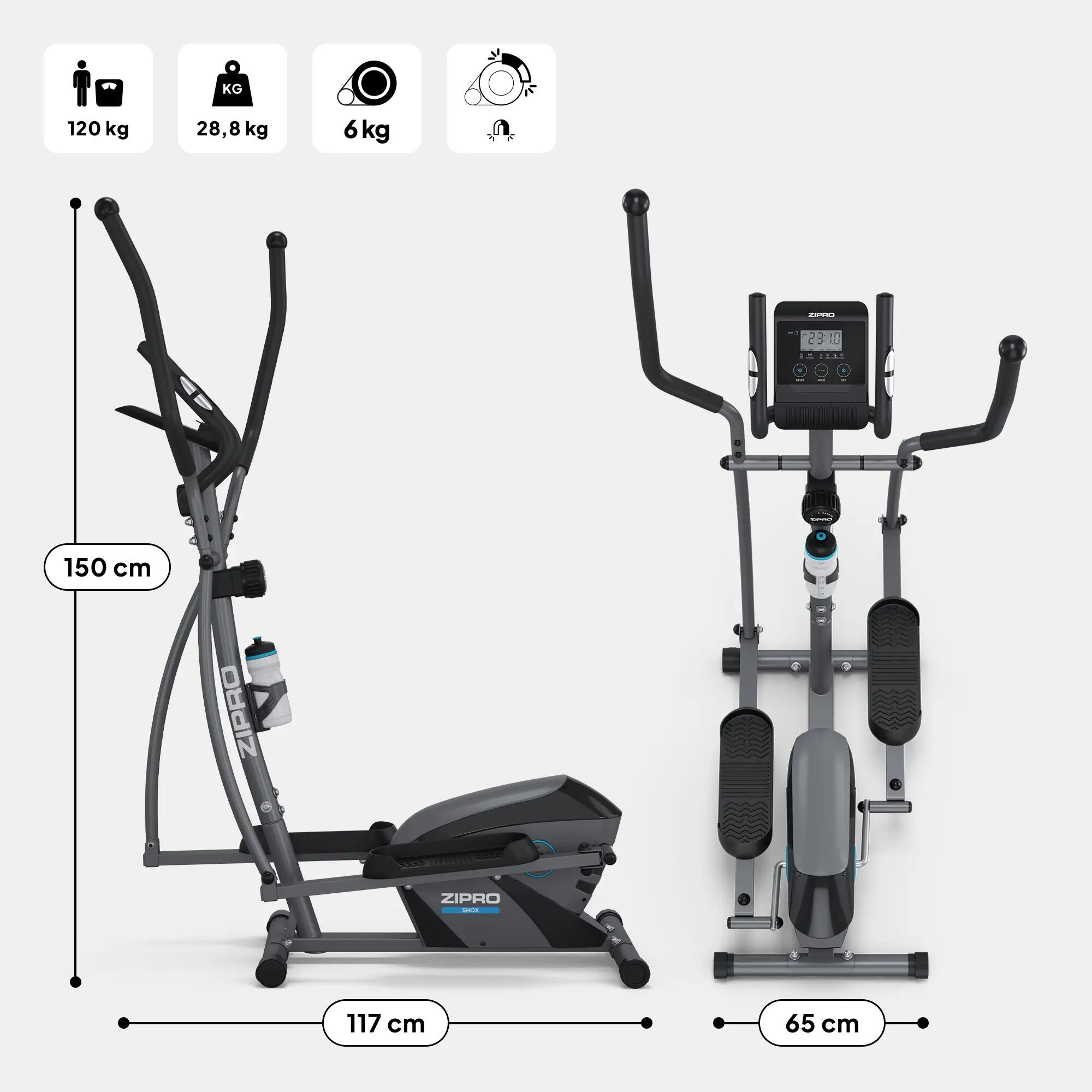 Magnetický eliptický trenažér ZIPRO Shox na fitness a kardio 7/13