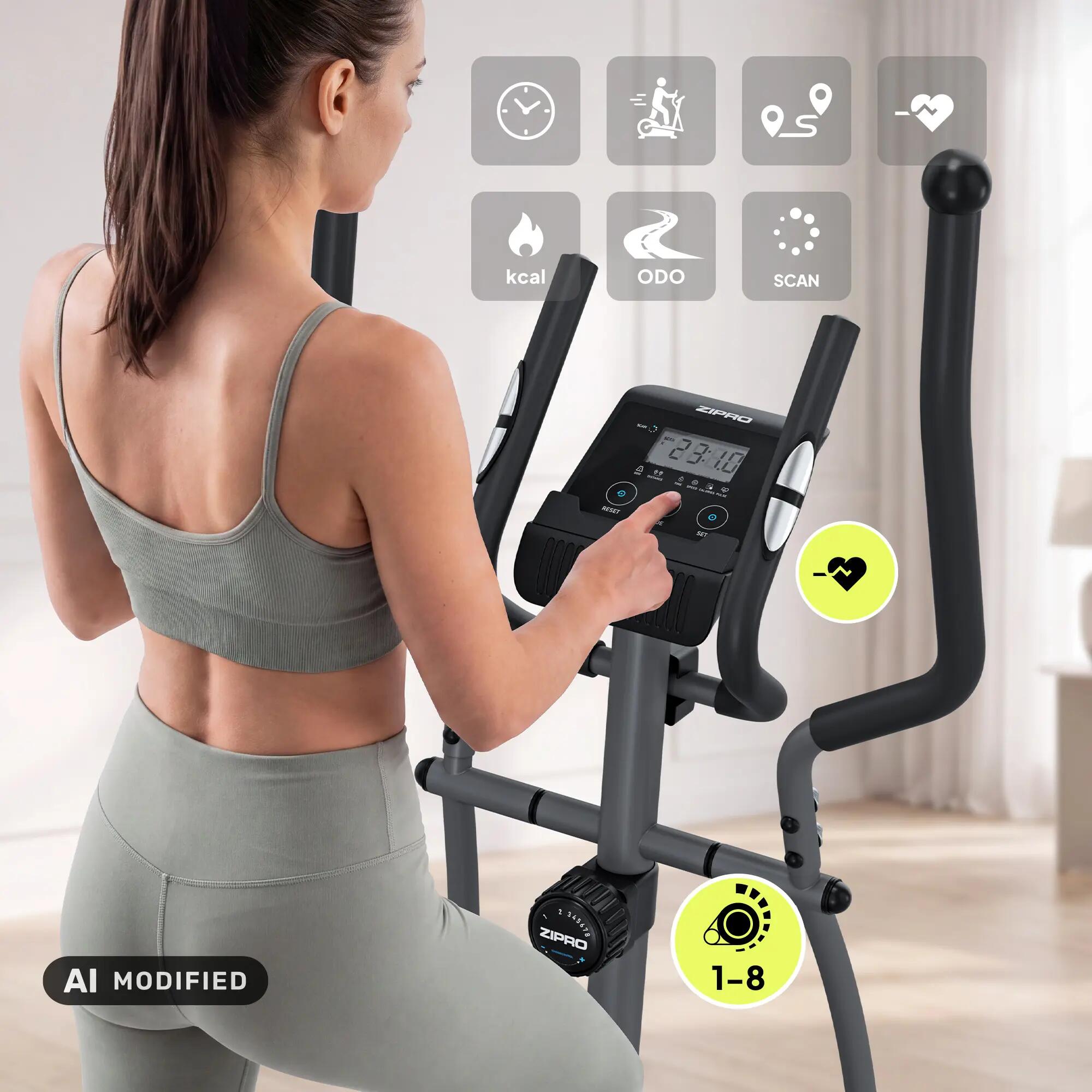 Magnetický eliptický trenažér ZIPRO Shox na fitness a kardio 4/13